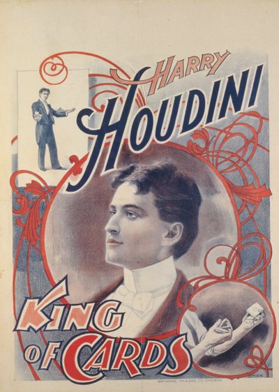Harry Houdini, King of Cards, 1895 by American School